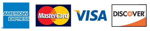Visa, Mastercard, American Express, Discover accepted